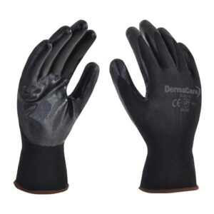 GUANTE NYLON NEGRO C/PAL NITRILO S