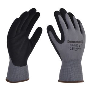 GUANTE NYLON GRIS REC NITRILO NEGRO