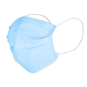 CUBRE BOCA AZUL 2 PLIEGUES C/150 PIEZAS C/CORDON