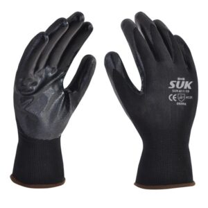 GUANTE NYLON NEGRO C/PAL NITRILO S SUK